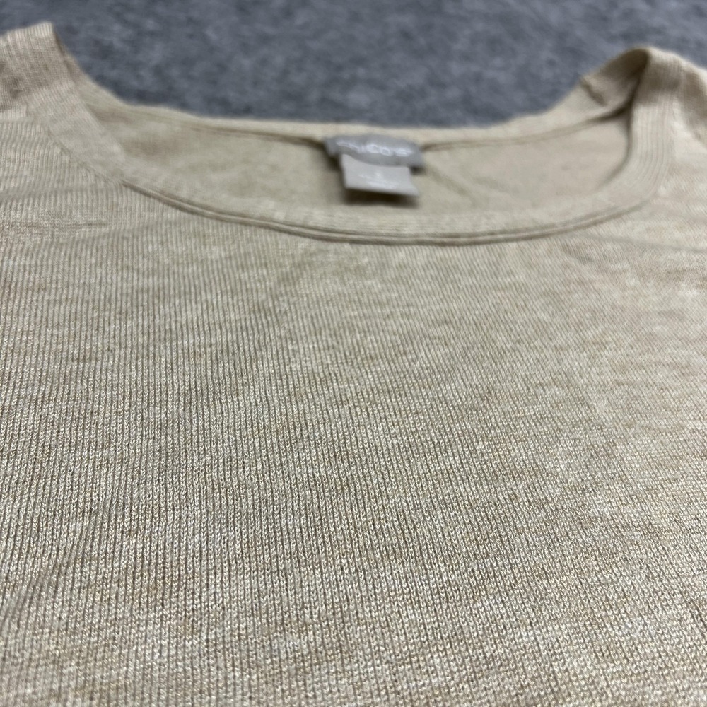 Chicos Tank Top Womens XL Beige Scoop Neck Sleeveless Knit Rayon Blend Basic - Picture 8 of 14